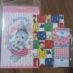 平成レトロ☆当時物☆スイマー SWIMMER☆お手紙洋服メモ&紙袋セット2種類