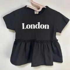 Tシャツフリル　黒　90cm ブランシェス