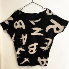 Tシャツ アルファベットプリント 黒 M かわいいのサムネイル