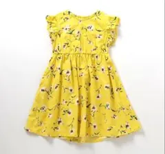 アプレレクール　まいにちワンピース　120 花柄　イエロー