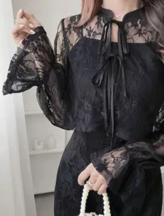 オケージョンドレス 二次会 結婚式 お呼ばれドレス パーティ ロング ボレロ付き