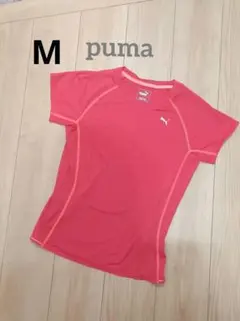 PUMA 赤 メッシュ Tシャツ M celldry 速乾　レディース　ピンク