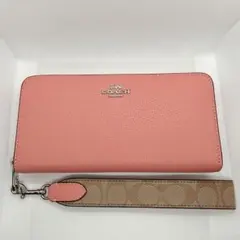 COACH コーチ長財布 シグネチャー ロング ジップ C4452 ピンク - メルカリ