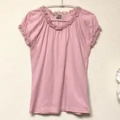 アリスバーリー フリル　半袖カットソー　Tシャツ　L11号 ピンク　美品