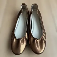 【Launa lea ballet】メタリックラウンドトゥバレエシューズ25cmのサムネイル