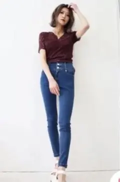 【ELDER】NUDEハイウエストデニム　エモダ　EMODA