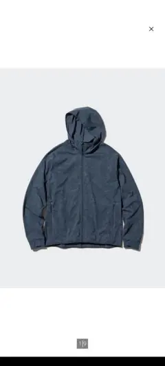 ユニクロ　ウルトラストレッチドライexプリントフルジップパーカー　NAVY