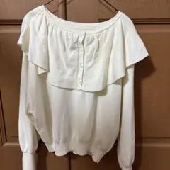 お値下げ‼️ LOWRYS FARM 《前後着用可》　フリルニット　白