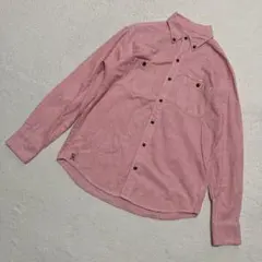 美品✨ミキハウス 大人用 長袖シャツ M ヒッコリー ストライプ 赤 くま刺繍