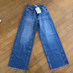ワイドレッグデニム S インディゴブルー