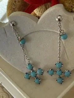 寛様専用　　トルコ石　チェーンピアス　K14WG 可愛いデザイン