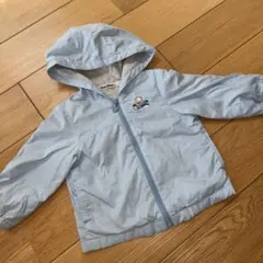 familiar 水色 フード付きアウター 80