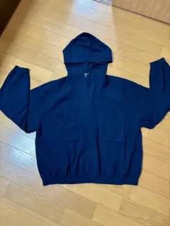 ユニクロC♡リラックスフーデッドセーター♡ネイビー♡Ｌ