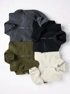 フリースオーバーサイズハーフジッププルオーバー