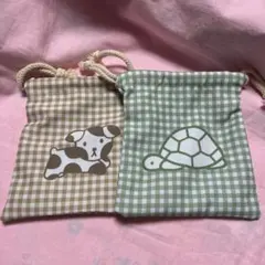 ブルーナアニマル　タイトーくじ　F賞　巾着ポーチ　2点