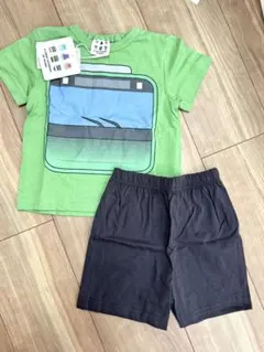 新品タグ付き　90 電車　すずかわあやこ　山手線 JR　半袖　Tシャツ　グリーンのサムネイル