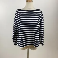 美品 GU ジーユー ボーダーフォルミーT ロンT カットソー コットン 長袖