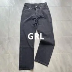 GRL ストレートデニム ブラックデニム ワイドパンツ M 黒 ハイウエスト