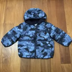美品 GAP ギャップ ダウン アウター 迷彩 恐竜 ブルー ブラック 90