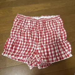 ギンガムチェック ショートパンツ レッド