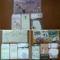 新品★ディズニー ふせん&ぽちめもファイル 柄違い 癒し3セット ベルメゾン