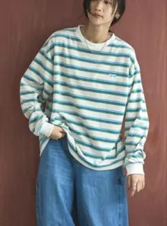 PENNEYS（ぺニーズ）coen 別注マルチボーダーベロアロングスリーブロンT