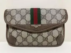 GUCCI アクセサリーコレクション GG柄 シェリーラインポーチ 粉吹き