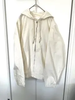 UNIQLO コットンパーカー ナチュラル ジップアップ 綿100% Lサイズ