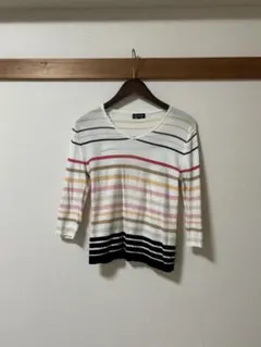 SONIA RYKIEL マルチボーダー ニット 五分袖