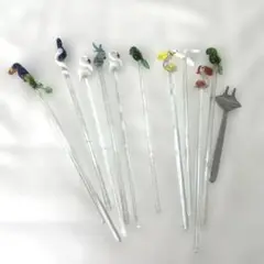 ガラス製鳥デザイン　マドラー　11本セット➕おまけ