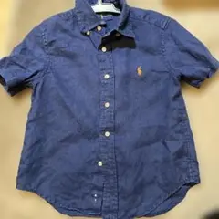 Ralph Lauren 半袖ボタンダウンシャツ 4T ネイビー