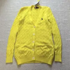 Stemoni様^ ^ケーブルニット カーディガン イエロー ホース刺繍 ロングのサムネイル