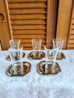 Galaxy 一口ビールグラス5個　コースター5個　外箱付き　未使用美品　日本製