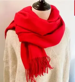 【即購入OK!】レディースマフラー 赤 無地 温かい 防寒 冬