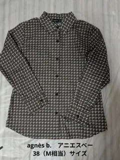 【美品】アニエスベー ブラウス シャツ 幾何学模様 38　綿100%