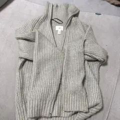 H&M ライトグレー ハイネックニットセーター XS