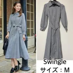 インゲボルグ 小花柄シャツワンピース 黒 M 日本製 コットン100