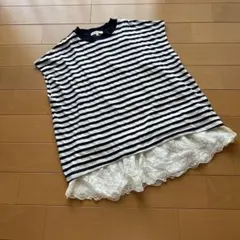 【お値下中！】グローバルワーク ボーダーTシャツ&裾レースタンクトップ2点セット