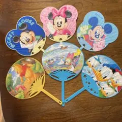 ミッキー・ミニー・ドナルドなどのうちわ6個セット