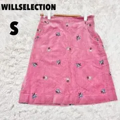 ♥WILLSELECTION♥ ウィルセレクション S 別珍刺繍台形スカート