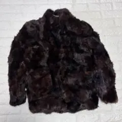 Somerset Furs ラビット ファー コート キルティング 裏地 茶 L