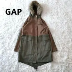 GAP　モッズコート　エルボーパッチ　ライナー付き　フードファー付き