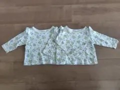 プティマイン 花柄フリル付きTシャツ 80サイズ 2着セット 双子