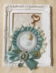【ハンドメイド】ロゼット　痛ロゼット　ミントグリーン　シンプル①