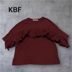 KBF ワイドフリルカットソー コットン100% ボルドー FREEのサムネイル
