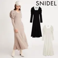 スナイデル　バックオープンワンピース　ベージュ