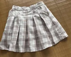 チェック柄プリーツスカート　ピンクラテ