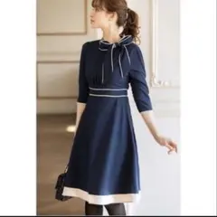 トッコ　ボウタイワンピース　ネイビー