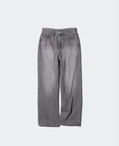 ユニクロ　ワイドストレートジーンズ GRAY グレー　22