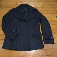 ダークグレー ダブルブレスト トレンチコート